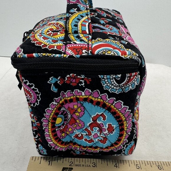 Vera Bradley Parisian Paisley Cosmetic Bag Quilted Zip Makeup Travel Organizer - Picture 9 of 15